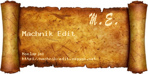 Machnik Edit névjegykártya